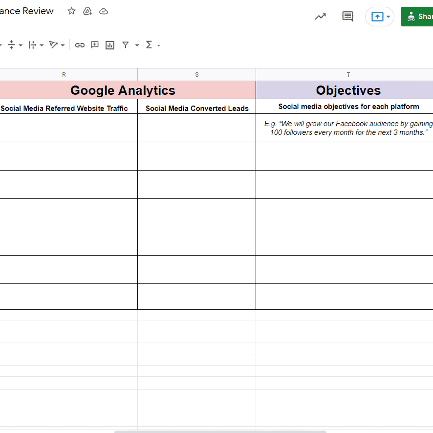 Google analytics and objectives