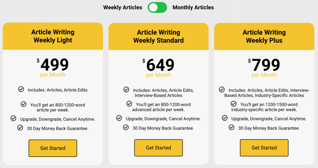 SocialBee's article writing services