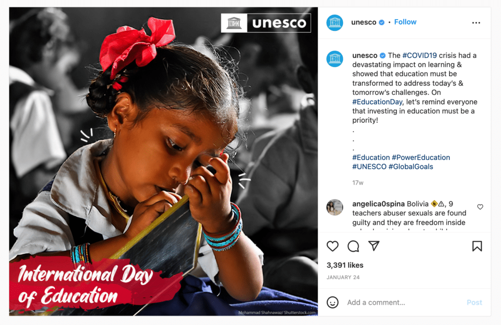 International Day of Education Social Media Post