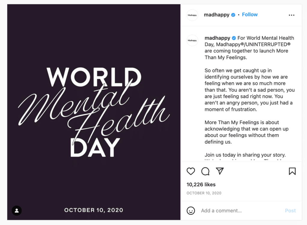 World Mental Health Day Social Media Post