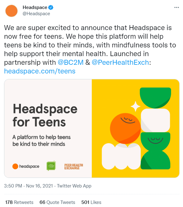 headspace tweet