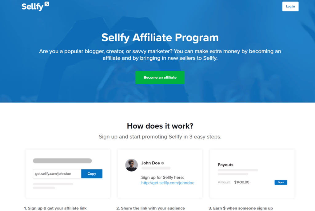 Sellfy affiliate program
