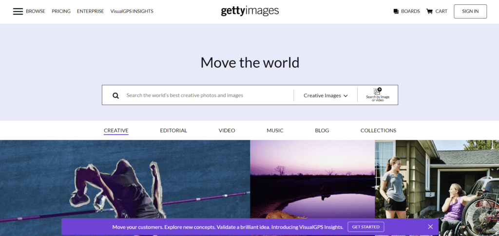 Getty Images Website